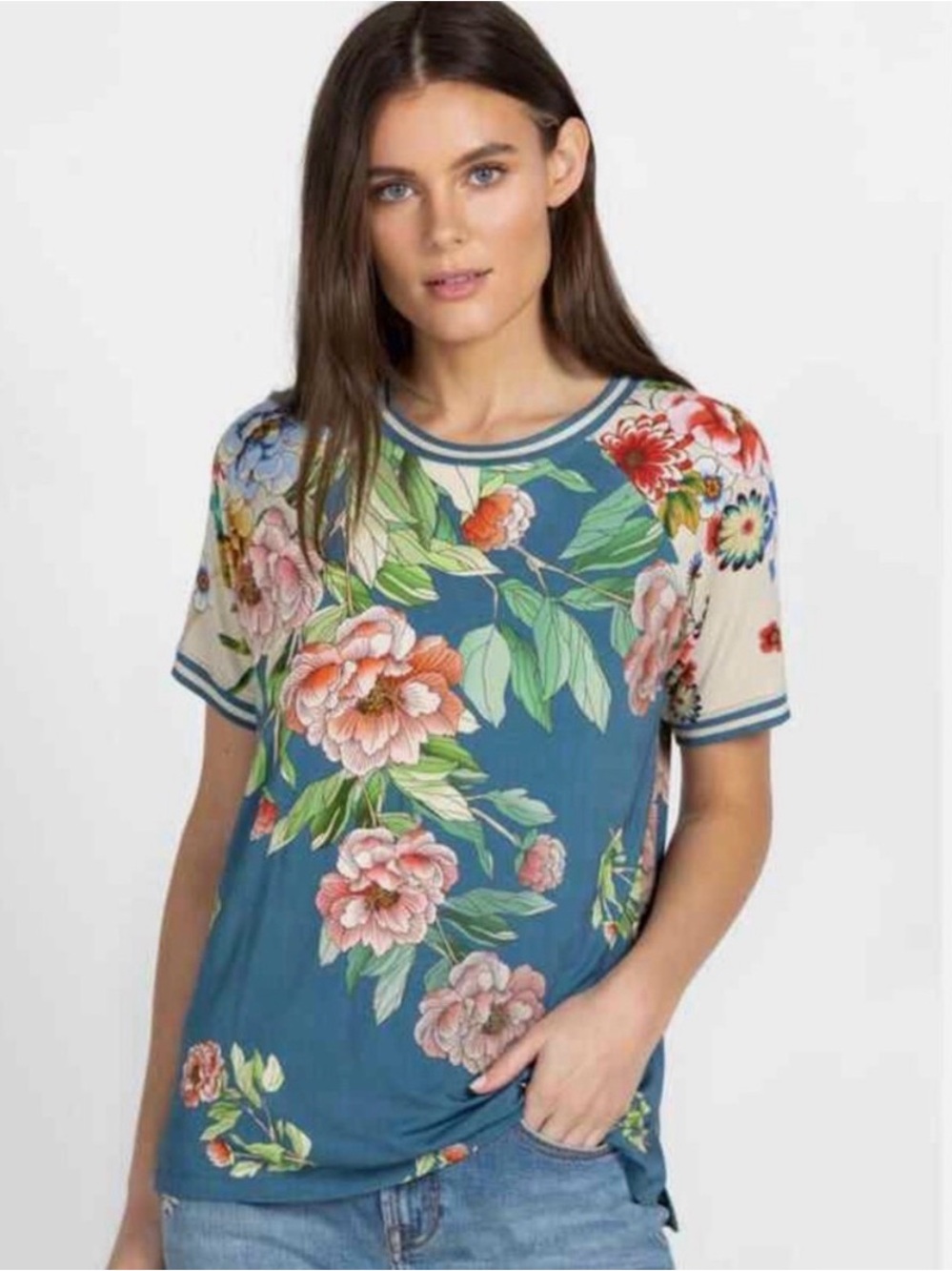 Johnny Was Romano Raglan Floral Shirt
